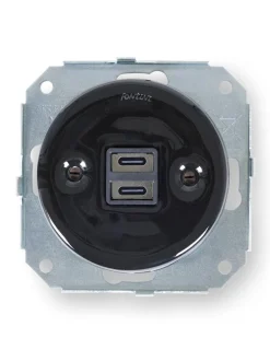 Insats USB-C uttag svart porslin - Fontini infällt