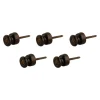 Isolatorknopp - Brun porslin/mässing 5-pack (utan mässingsskruv)