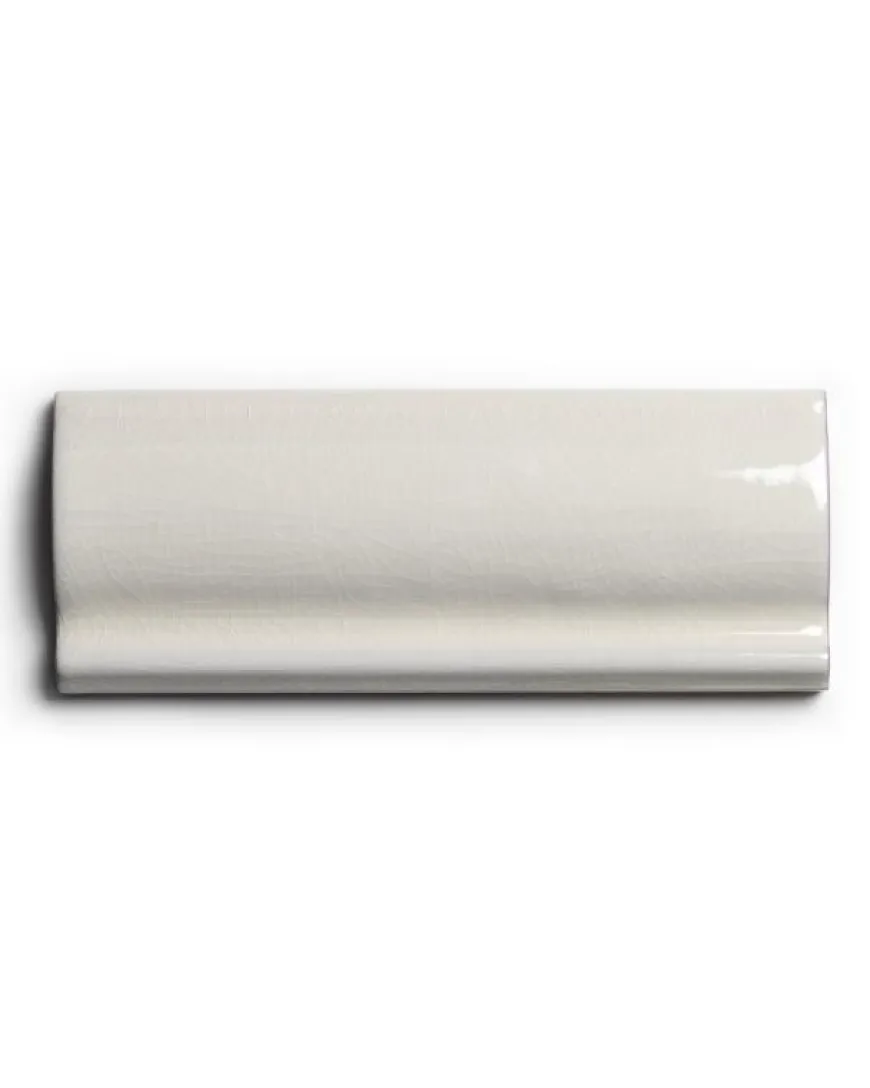 Kakel Mayfair - Krackelerad antikvit bröstlist 5 x 13 cm blank, lätt vågigt