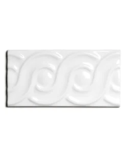 Kakel Victoria - Dekorlist bård öglor 7,5 x 15 cm vit, blank