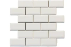 Kakel Victoria - Fasad kant (mini på nät) 5 x 10 cm vit, blank