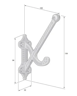 Klädkrok - Jernmanufaktur N:o 265 mässing