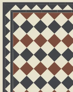 Klinker - Birmingham 15 x 15 cm gulvit/röd/svart