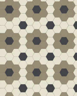 Klinker - Darlington Hexagon 10x10 cm mullvadsgrå/gulvit/svart