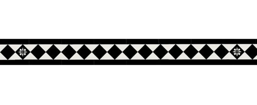 Klinkerfris - Glasgow II svart/vit