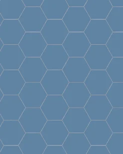Klinker - Hexagon 10 x 10 cm blå