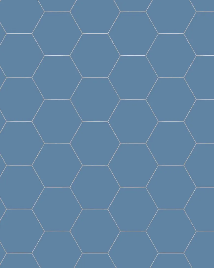 Klinker - Hexagon 10 x 10 cm blå