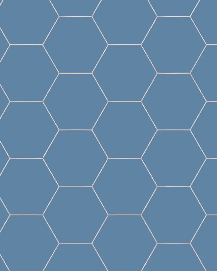 Klinker - Hexagon 15 x 15 cm blå