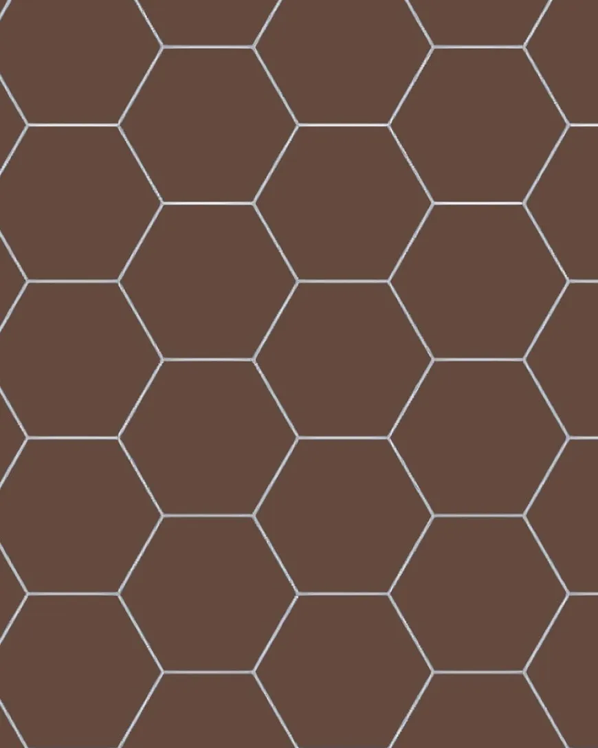 Klinker - Hexagon 15 x 15 cm chokladbrun