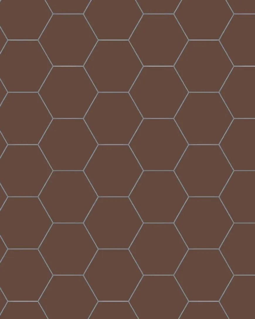 Klinker - Hexagon 10 x 10 cm chokladbrun