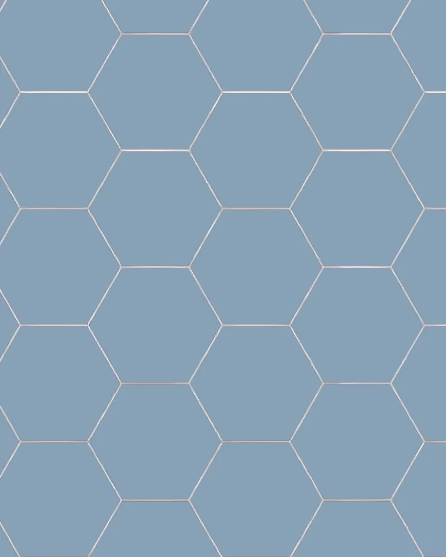 Klinker - Hexagon 15 x 15 cm ljusblå