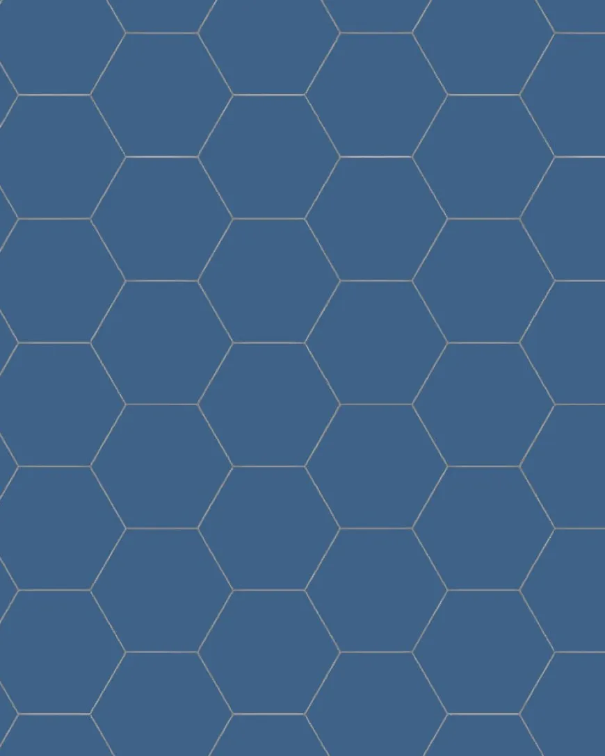 Klinker - Hexagon 10 x 10 cm mörkblå