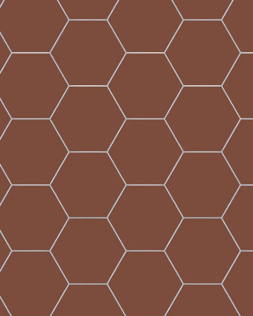 Klinker - Hexagon 15 x 15 cm röd