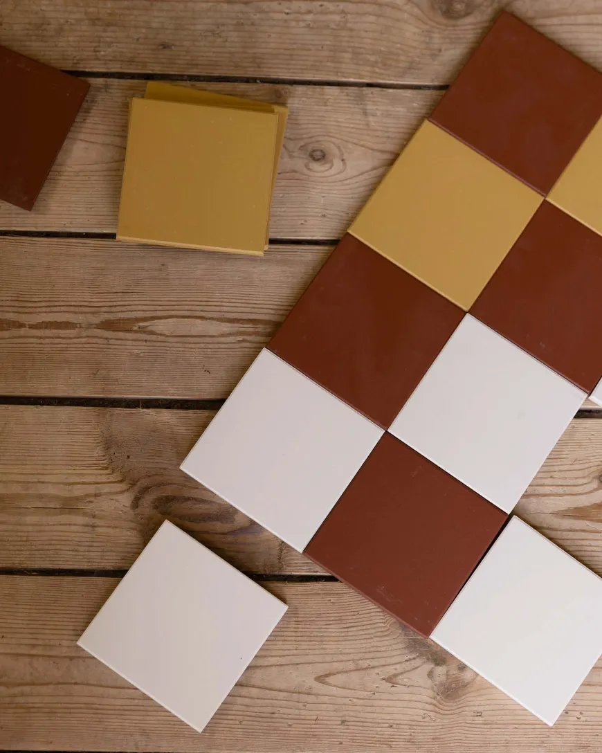 Klinker - Kvadrat 10 x 10 cm ockragul
