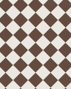 Klinker - Schackrutigt 10 x 10 cm chokladbrun/vit