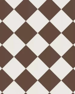 Klinker - Schackrutigt 15 x 15 cm chokladbrun/vit