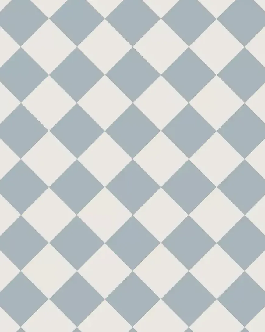 Klinker - Schackrutigt 10 x 10 cm gråblå/vit