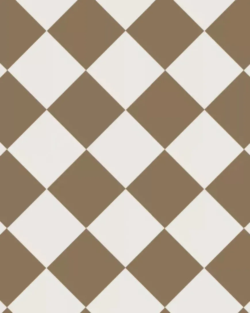 Klinker - Schackrutigt 15 x 15 cm kaffebrun/vit