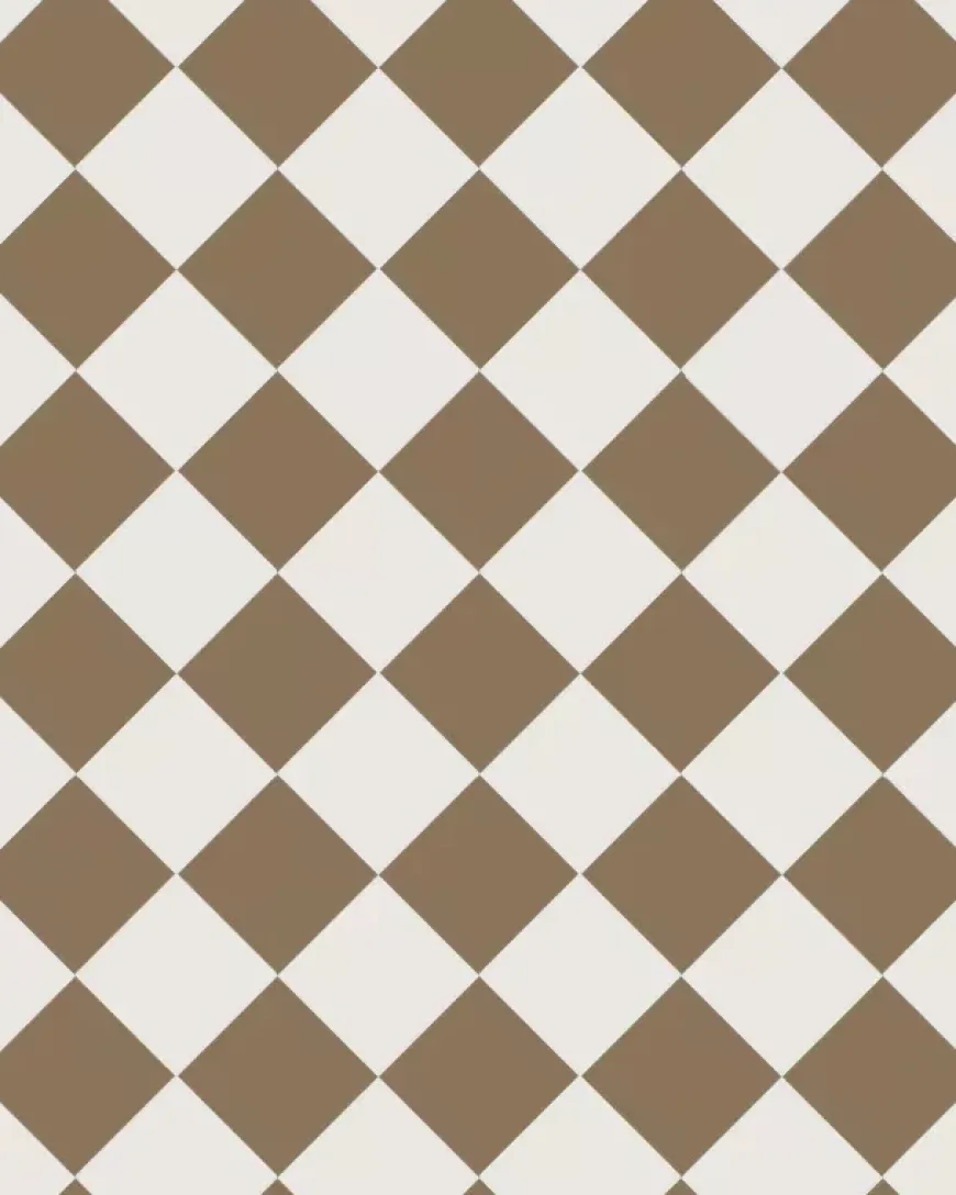 Klinker - Schackrutigt 10 x 10 cm kaffebrun/vit