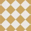 Klinker - Schackrutigt 15 x 15 cm ockragul/vit