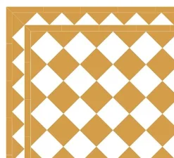 Klinker - Schackrutigt 15 x 15 cm ockragul/vit