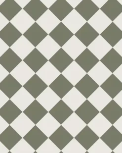 Klinker - Schackrutigt 10 x 10 cm vit/grön - Australian green