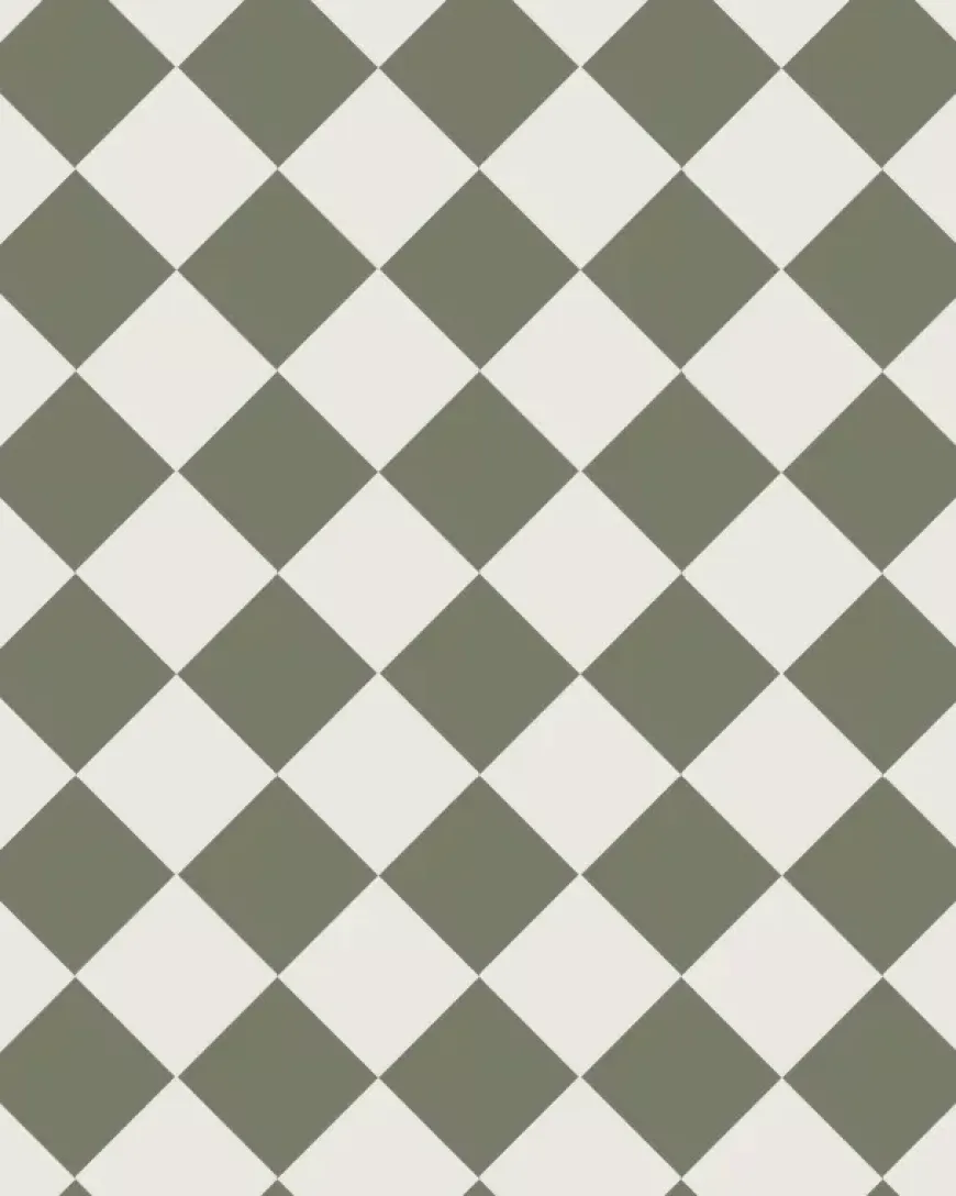 Klinker - Schackrutigt 10 x 10 cm vit/grön - Australian green