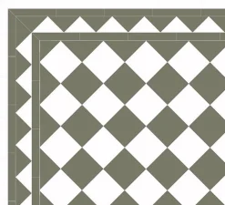 Klinker - Schackrutigt 15 x 15 cm vit/grön - Australian green