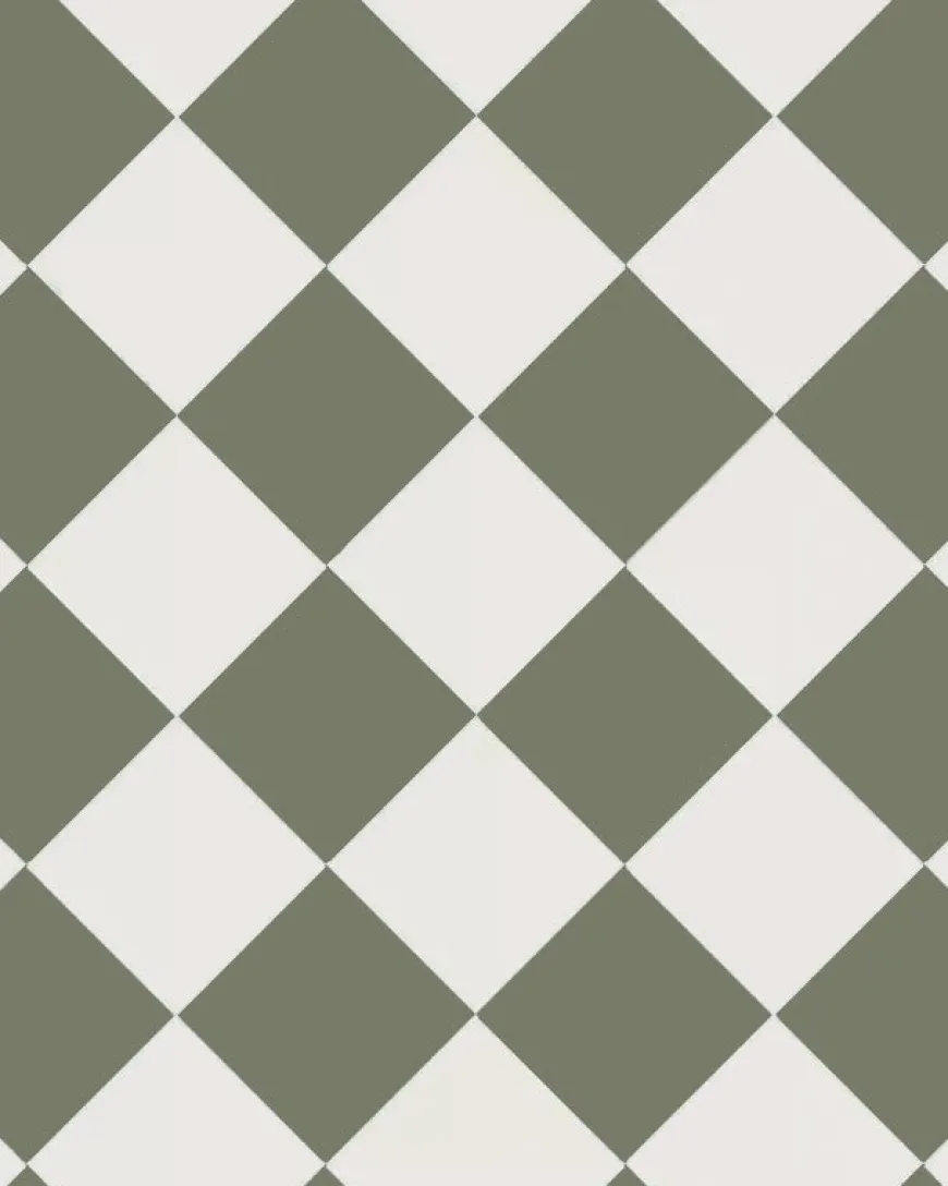 Klinker - Schackrutigt 15 x 15 cm vit/grön - Australian green