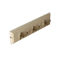 Kroklist 35 cm furu med dubbelkrok i mässing