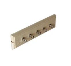 Kroklist 35 cm furu med förnicklad enkelkrok liten