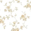 Lim & Handtryck Tapet - Rosen vit/gul