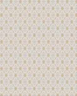 Lim & Handtryck Tapet - Skogshyddan beige/guld