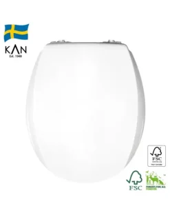 Mjukstängade toalettsits - KAN, Vit/krom