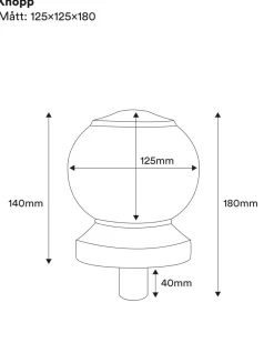 Ändknopp till stolpe - Petite 140 x 110 mm
