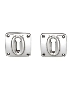 Nyckelskylt - Fyrkantig nickel 45 mm