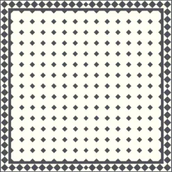 Oktagonklinker - 10 x 10 cm vit/svart