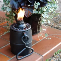 Oljelampa - Fotogenlampa gjutjärn Småland