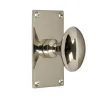 Oval knopp med bottenplatta - Nickel 40 x 70 mm