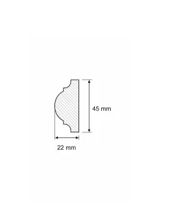Provbit - List - Dekorlist Sekelskifte furu 22x45 mm