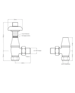 Radiatorventil termostat - Chelsea Svart nickel