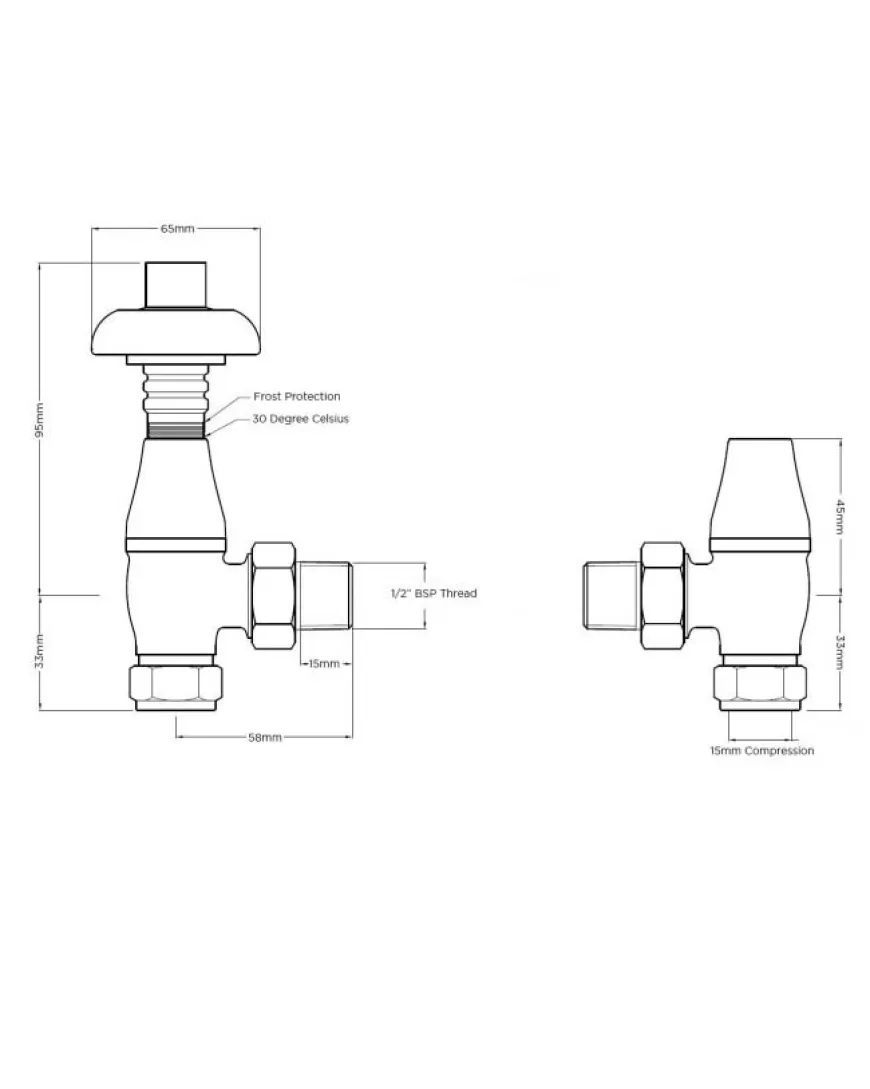 Radiatorventil termostat - Chelsea Borstat nickel