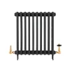 Radiatorventil termostat - York (vinklad) nickel/trä