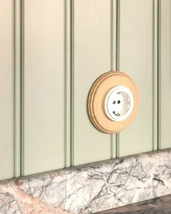 Ram till strömbrytare 1 hål bokträ - Fontini infällt