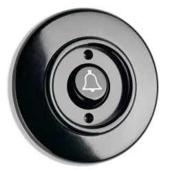Signalknapp ringklocka svart bakelit - THPG infällt