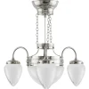 Takkrona - Trearmad ringkrona nickel, slipat mattglas