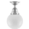 Taklampa - Byström 80 nickel, klotskärm