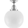 Taklampa - Byström 100 nickel, stor klotskärm