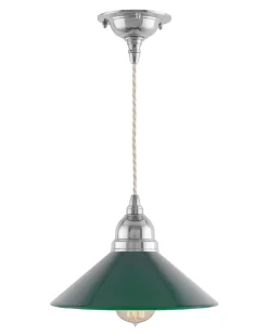 Taklampa - Byström sladdpendel 60 nickel, grön skärm