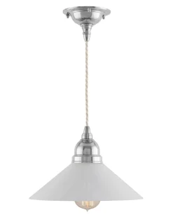 Taklampa - Byström sladdpendel 60 nickel, vit skärm